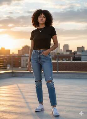 ZARA Women's Solid Black Short Sleeve Ribbed Crop Top S